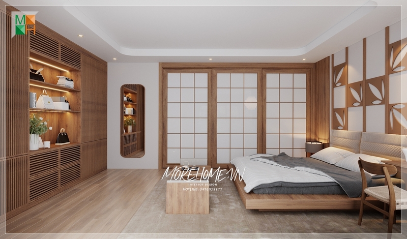 Giường ngủ kiểu nhật kiểu dáng đơn giản cùng màu sắc tinh tế phù hợp với mọi không gian nội thất khác nhau