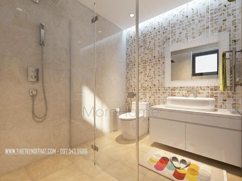 .
Kệ tủ lavabo hiện đại được làm từ chất liệu gỗ công nghiệp nhẹ nhàng, với thiết kế nhiều ngăn giúp gia chủ lưu trữ đồ cá nhân của mình một cách gọn gàng hơn.